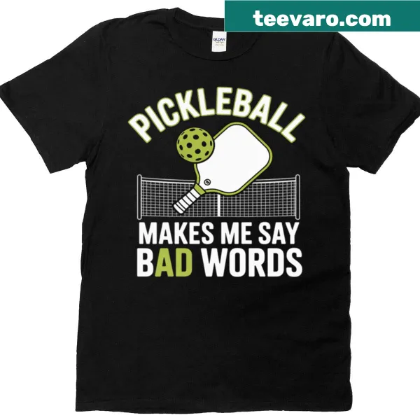 Illustrated t-shirt featuring funny pickleball slogan