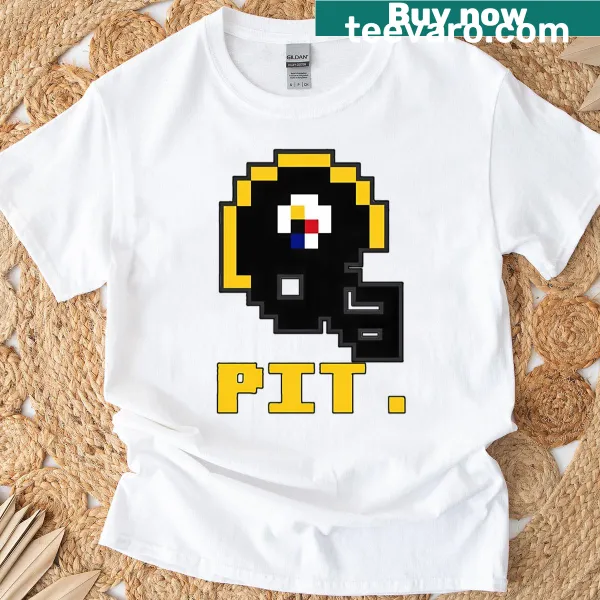 Retro-themed Pittsburgh football Tecmo Bowl graphic T-shirt