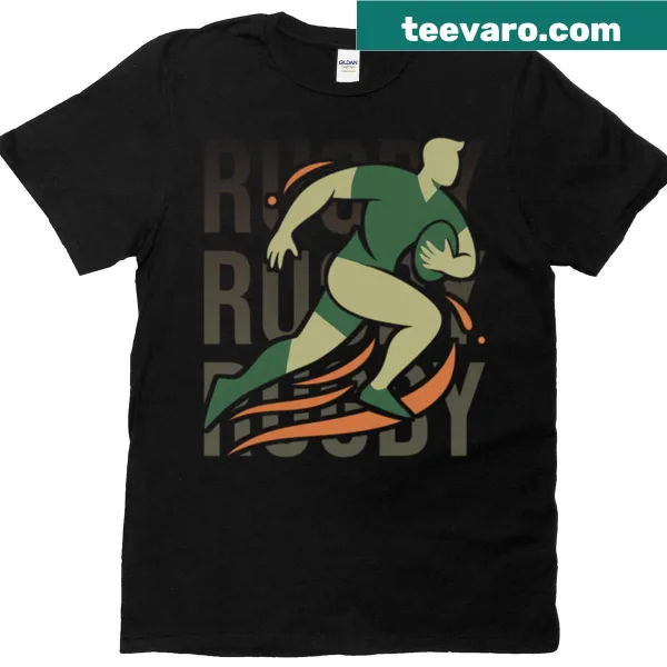 Bold Rugby Charge typography graphic t-shirt
