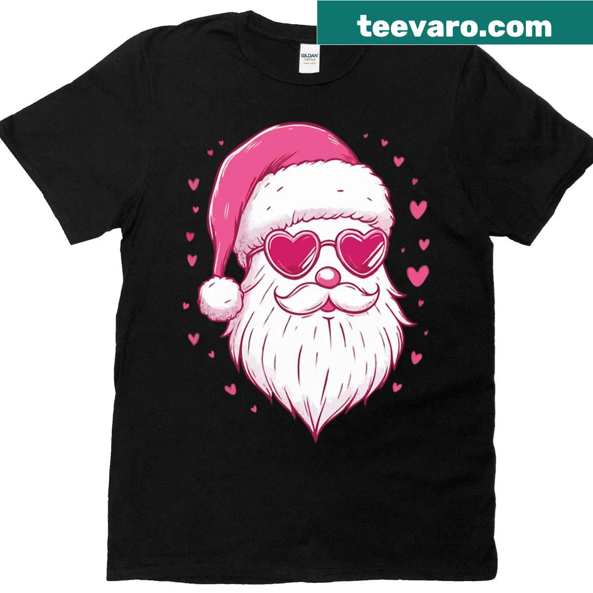 Cute Santa with hearts for Valentine's Day T-shirt — on a men's t-shirt