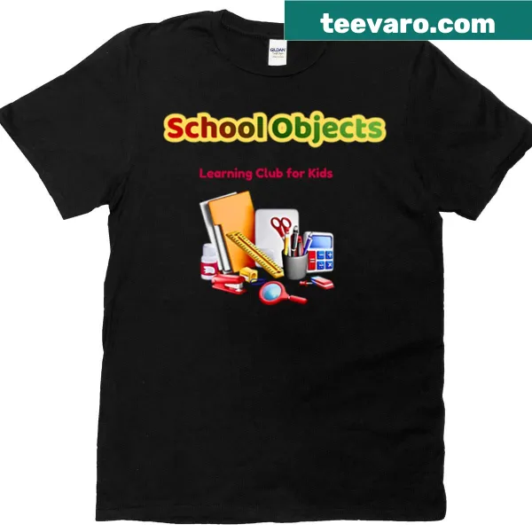 T-shirt for kids featuring playful school objects and learning theme