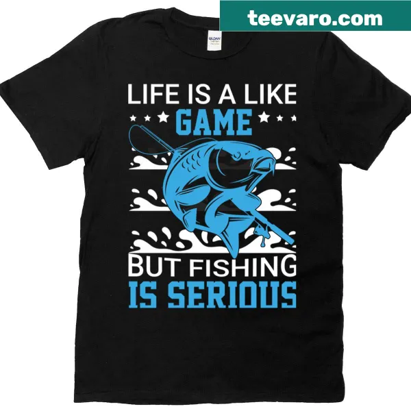 Bold T-shirt for fishing enthusiasts with 'Serious Fishing' text