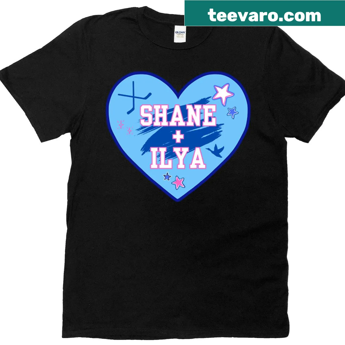 Cartoon-style Shane Ilya graphic T-shirt for art lovers — on a men's t-shirt