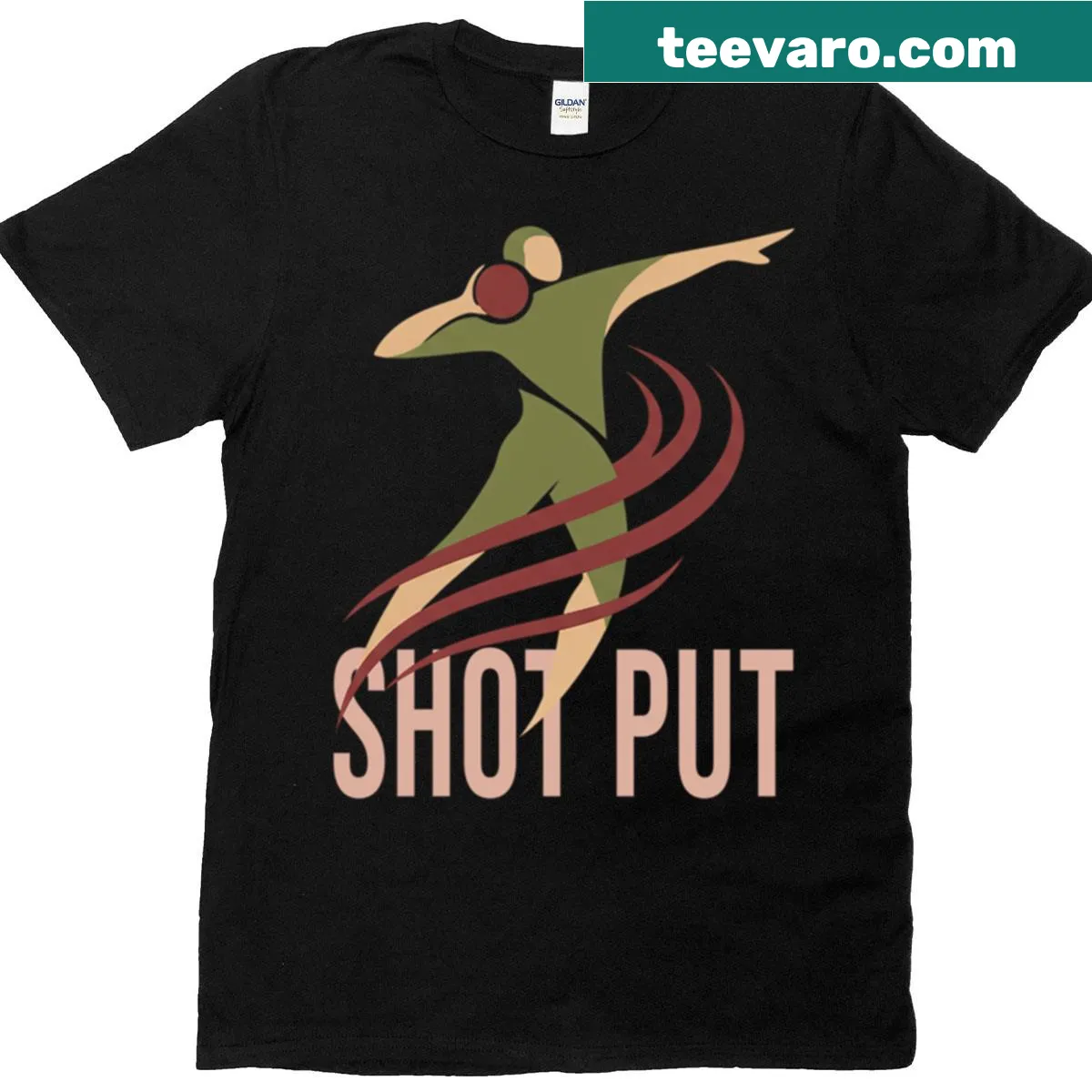 Athlete shot put motion t-shirt design — on a men's t-shirt