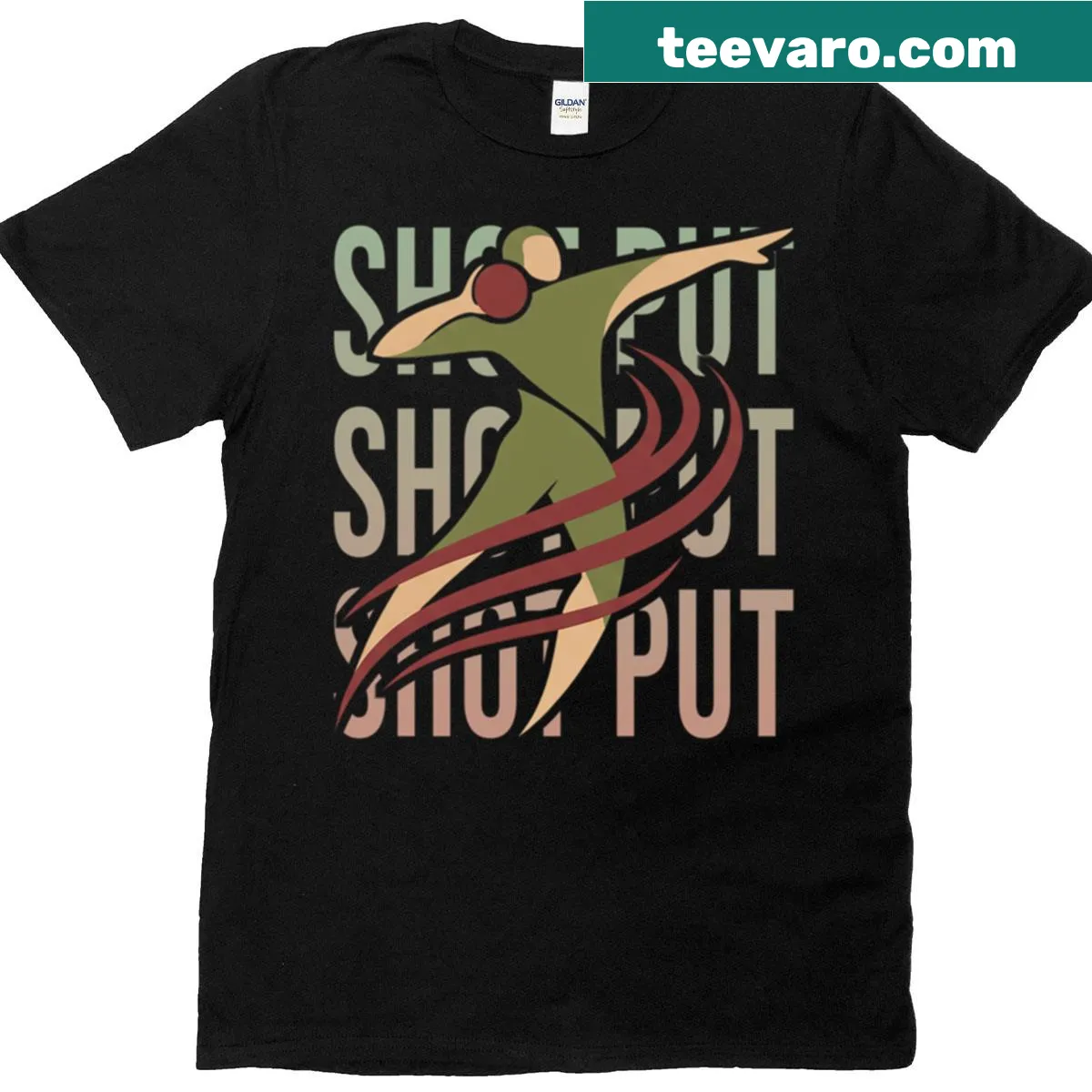 Athlete in action with gradient echo design — on a men's t-shirt