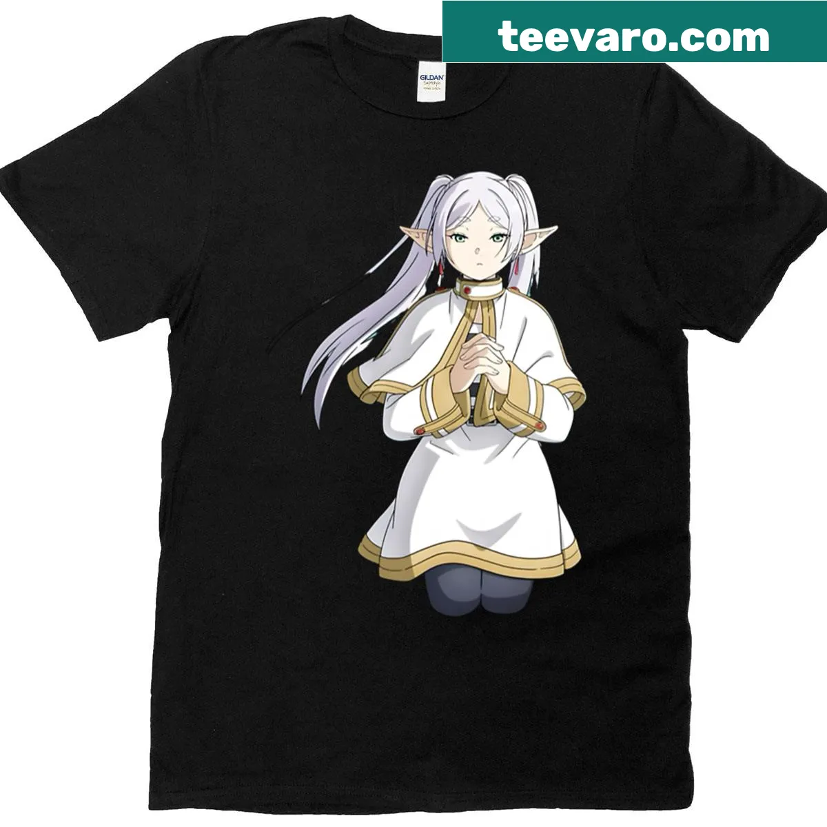 Artistic illustration of a silent pupil immersed in magic on a t-shirt — on a men's t-shirt