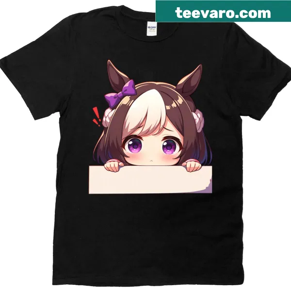 Adorable chibi t-shirt featuring Uma Musume characters in a festive design