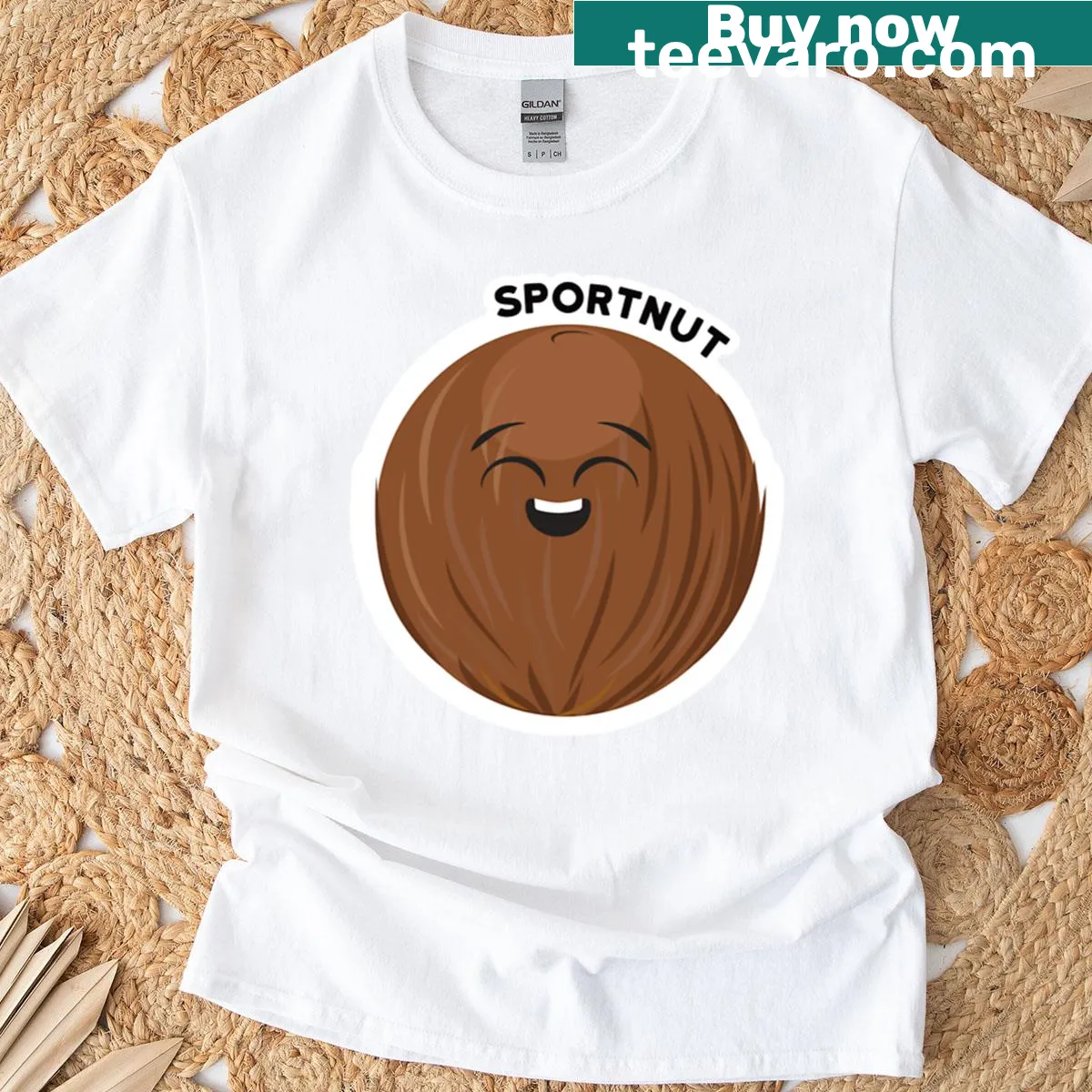 Illustrated macapuno design with playful text from fruity field guide — on a men's t-shirt