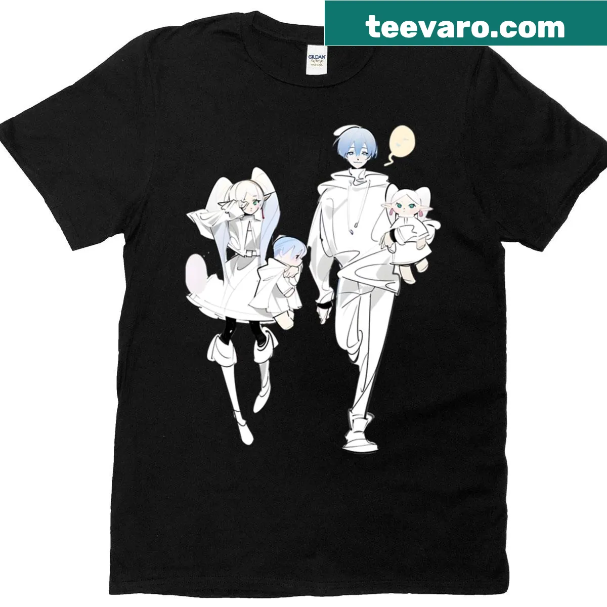 Illustration of a solitary mage amidst magical elements on a t-shirt. — on a men's t-shirt