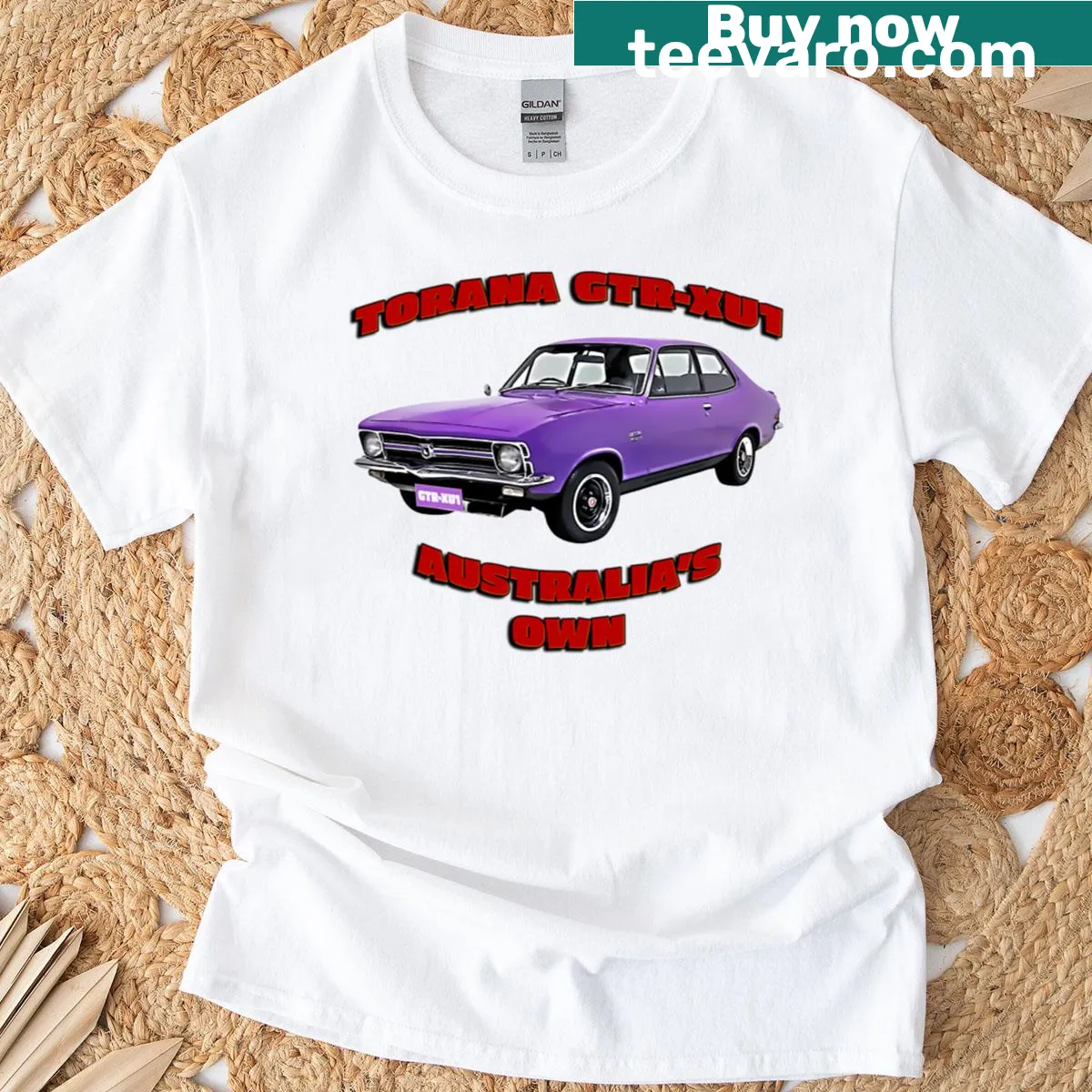 Cartoon style graphic of the Torana GTR XU1 car. — on a men's t-shirt