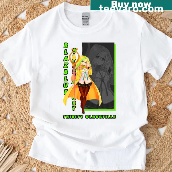 Illustration of Trinity Glassfille from Blazblue on a t-shirt