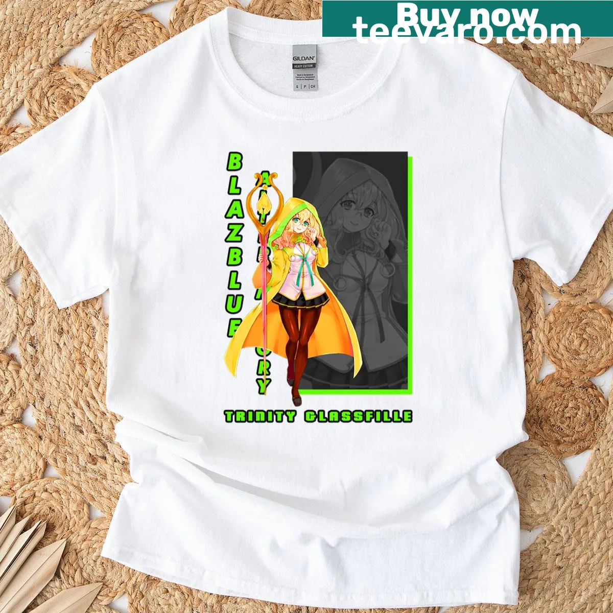 Illustration of Trinity Glassfille from Blazblue on a t-shirt — on a men's t-shirt