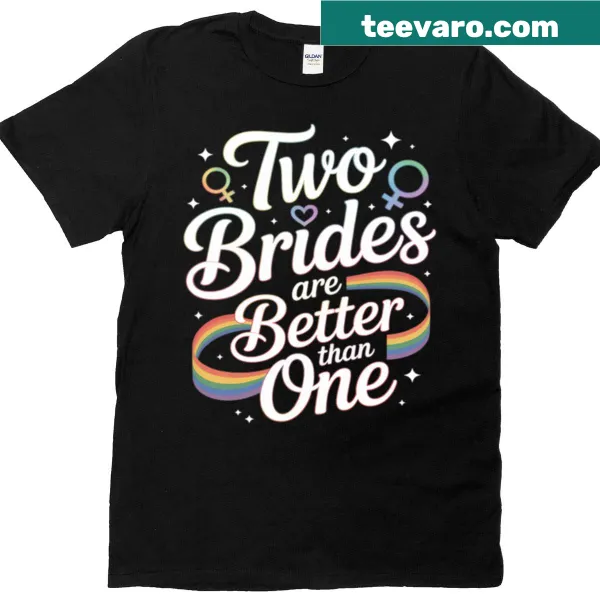 Lesbian wedding t-shirt celebrating two brides