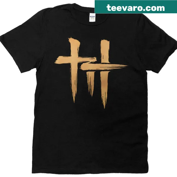 Artistic logo t-shirt with abstract design elements