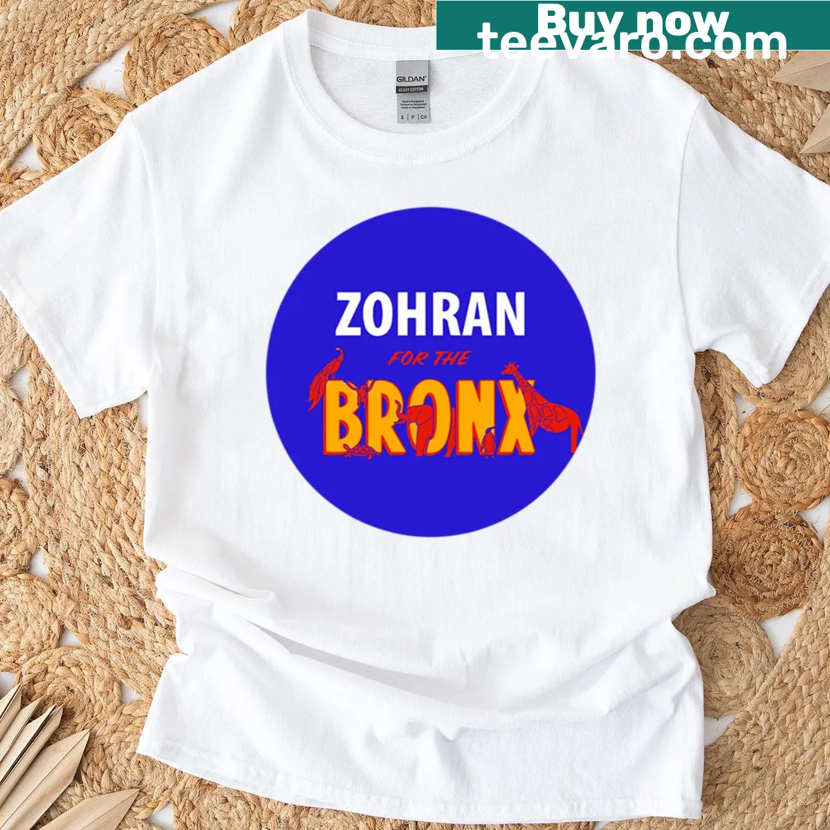 Humorous Zohran T-shirt for kids with Bronx-themed graphic — on a men's t-shirt
