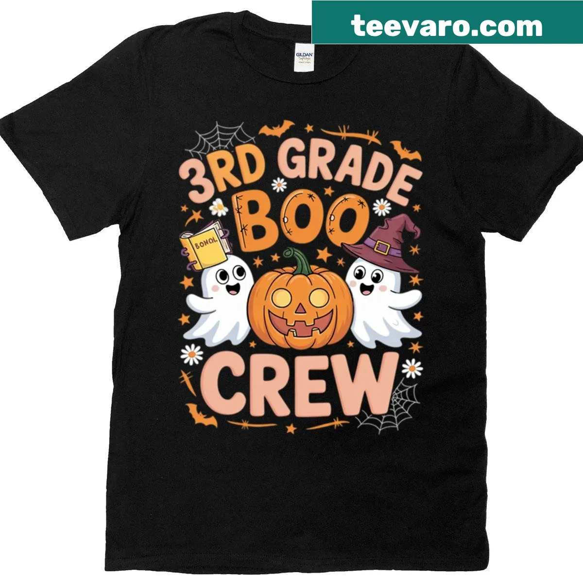 Vintage-style T-shirt reading 'Boo Crew' for Halloween — on a men's t-shirt