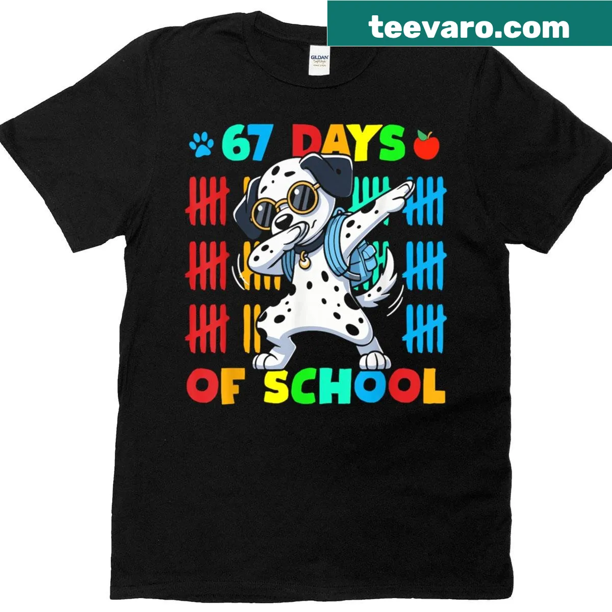 Kids t-shirt with '67 Days Smarter' text in a retro style — on a men's t-shirt