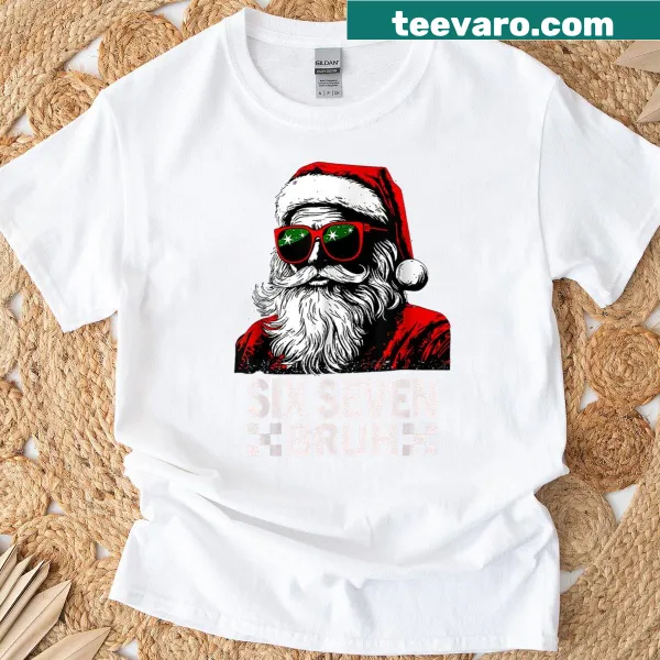 Funny Christmas t-shirt featuring the phrase '67 Six Seven Burh' related to memes