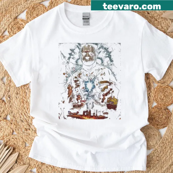 Vintage horror-themed T-shirt featuring iconic 90s horror imagery
