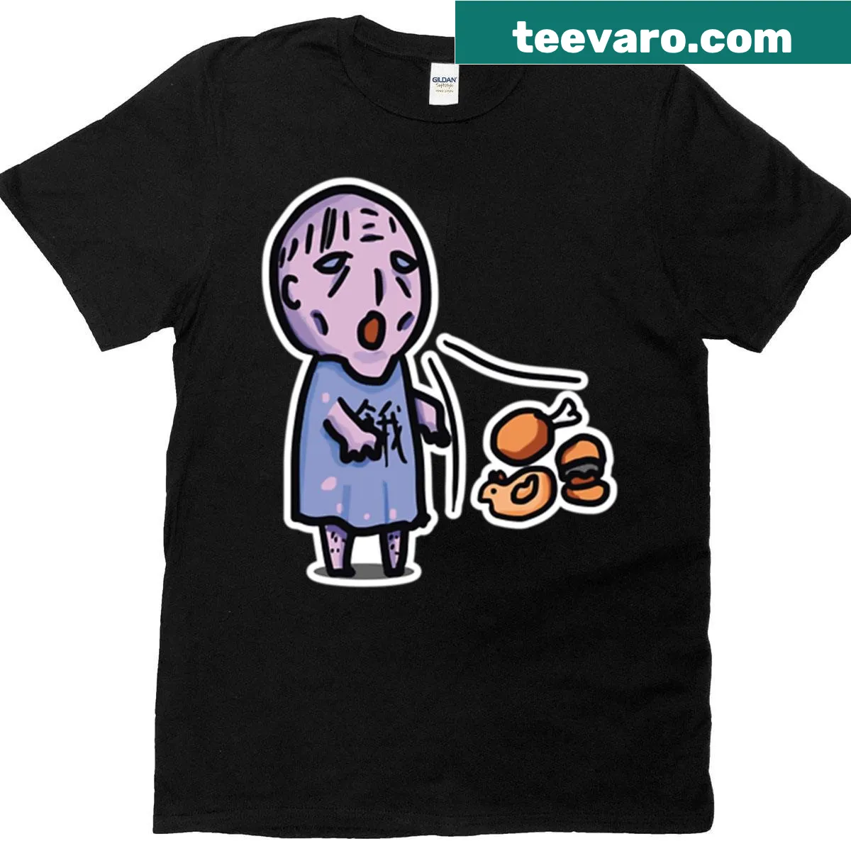 Cute T-shirt featuring a traditional Chinese hungry ghost — on a men's t-shirt