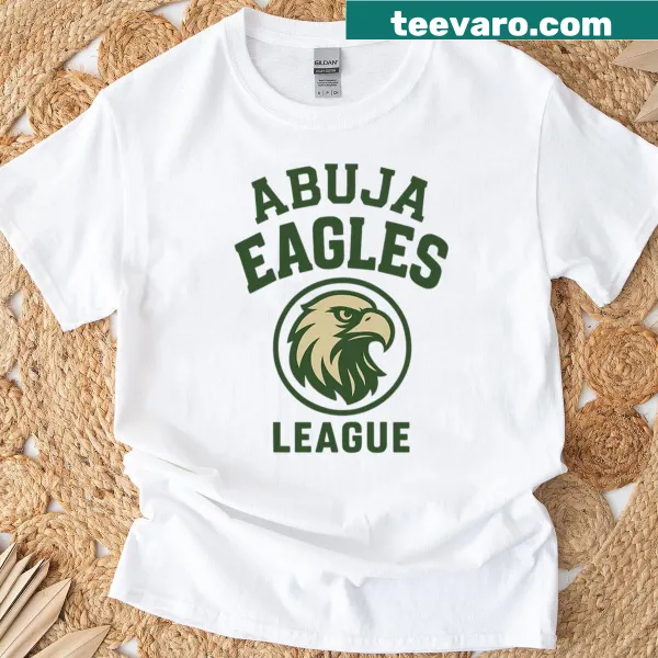 Vintage Abuja Eagles League sports team logo T-shirt.