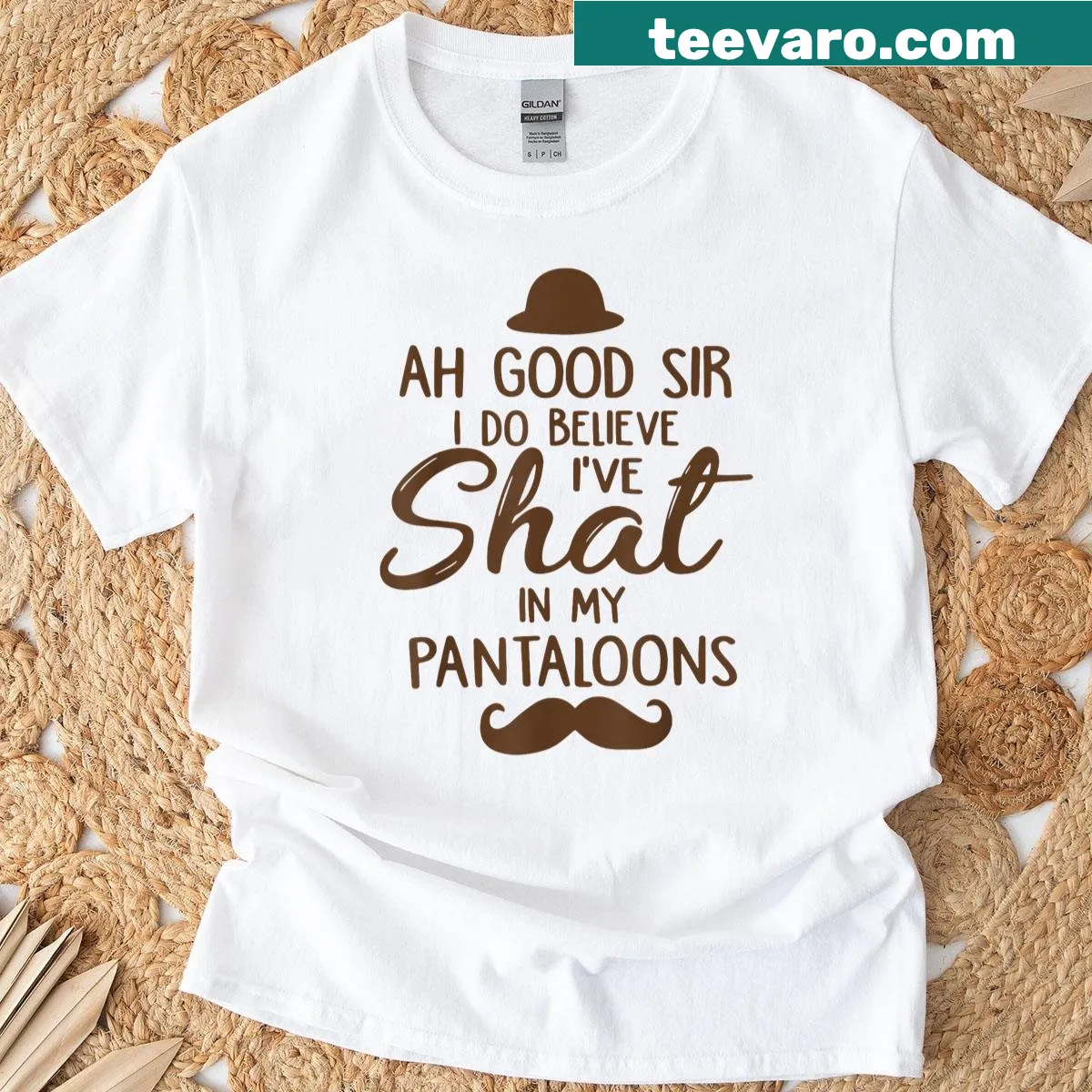 Funny shirt with humorous text about pantaloons. — on a men's t-shirt