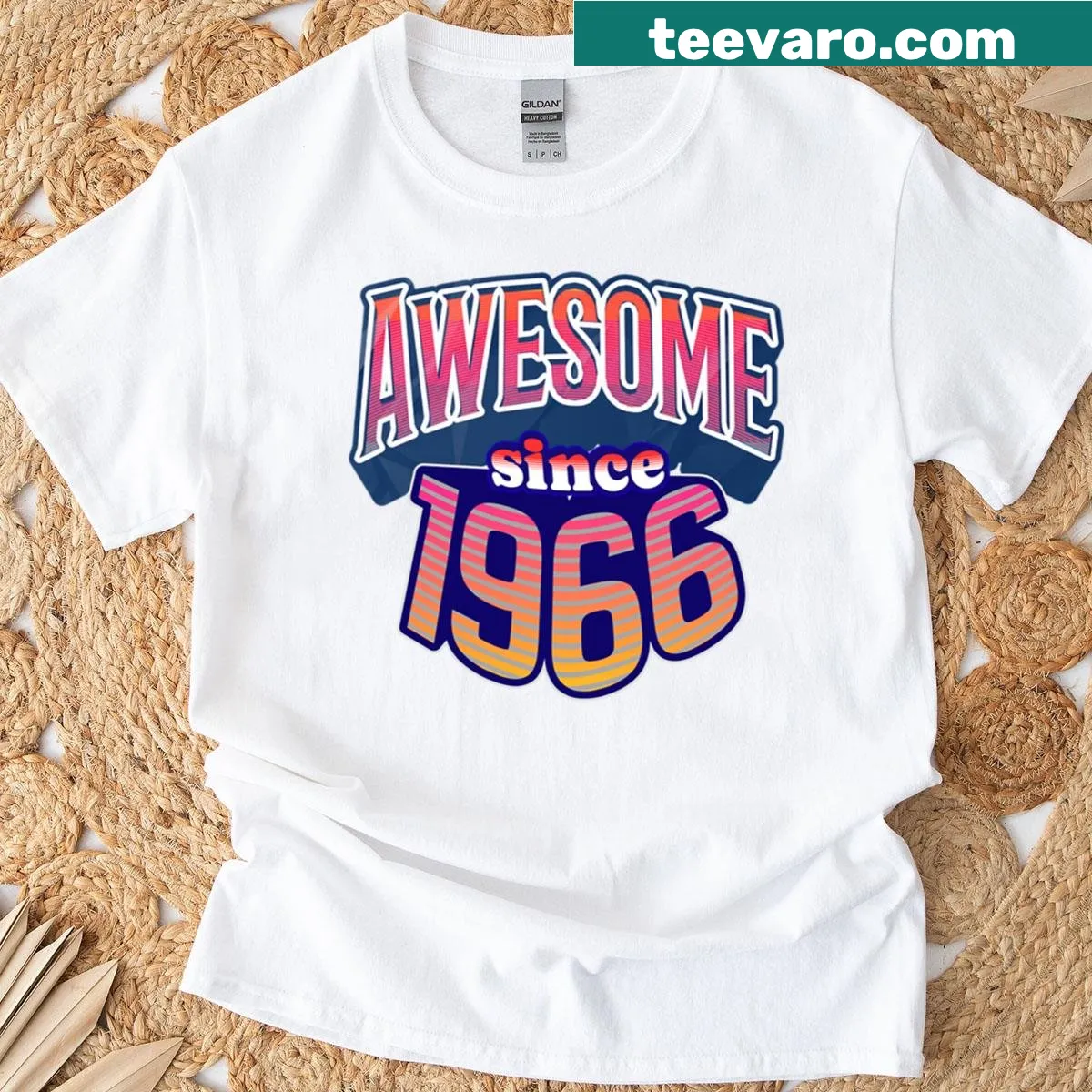 T-shirt celebrating being 'Awesome Since 1966'. — on a men's t-shirt