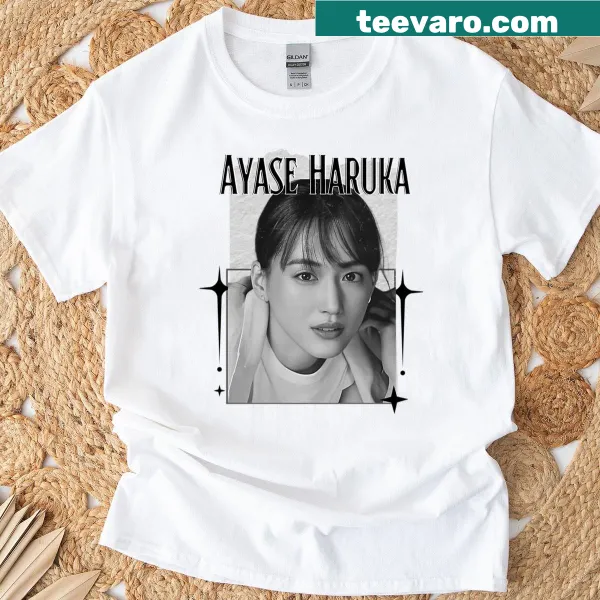 Y2k vintage design t-shirt featuring Ayase Haruka collage