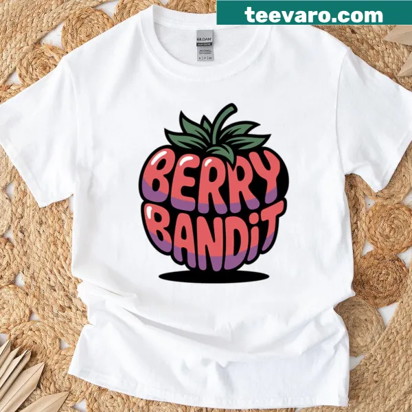 Retro illustration of a berry bandit on a playful t-shirt