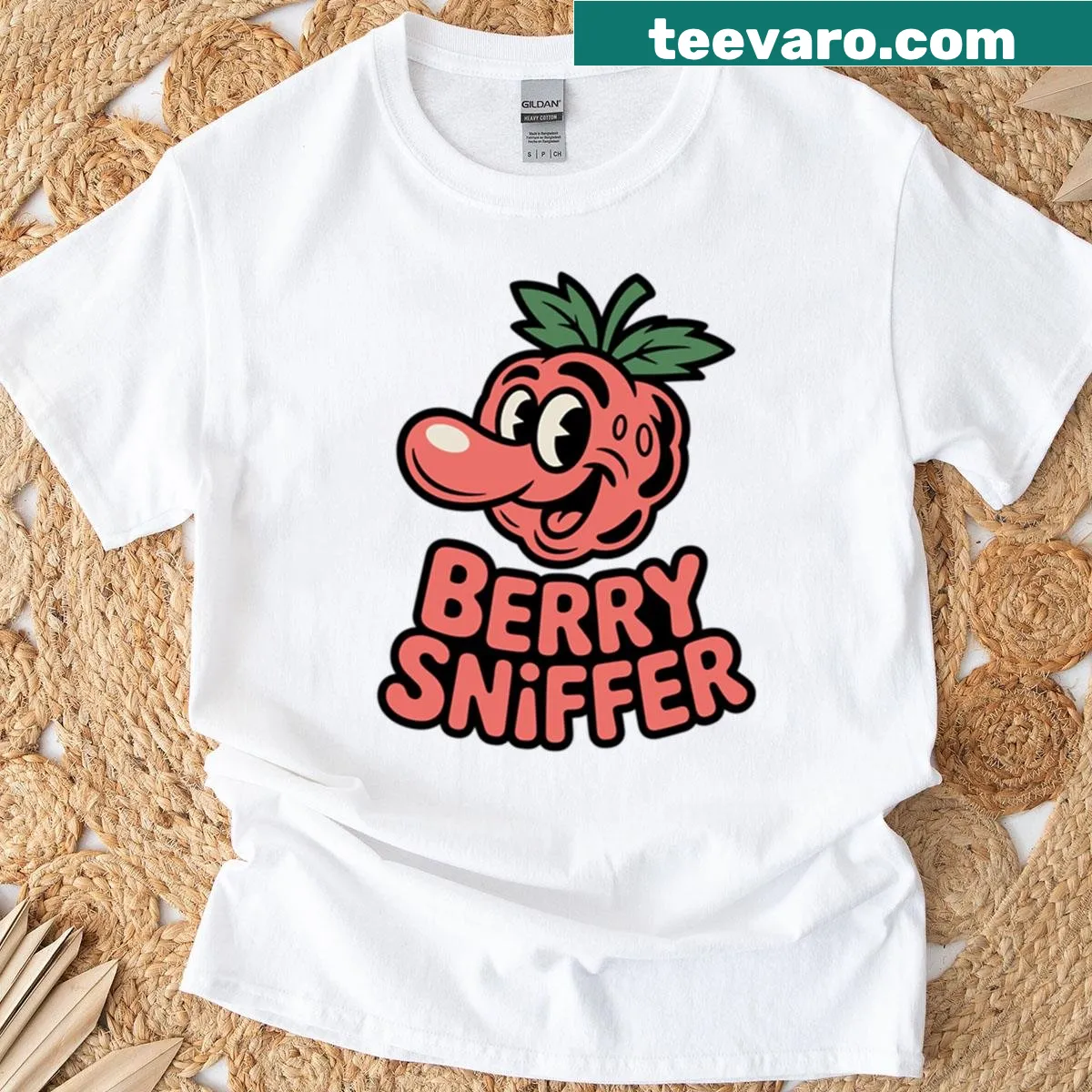 Funny retro cartoon of a Berry Sniffer on a T-shirt — on a men's t-shirt