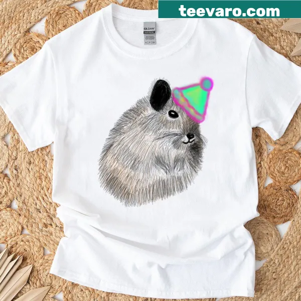 Degu illustration on a birthday themed t-shirt