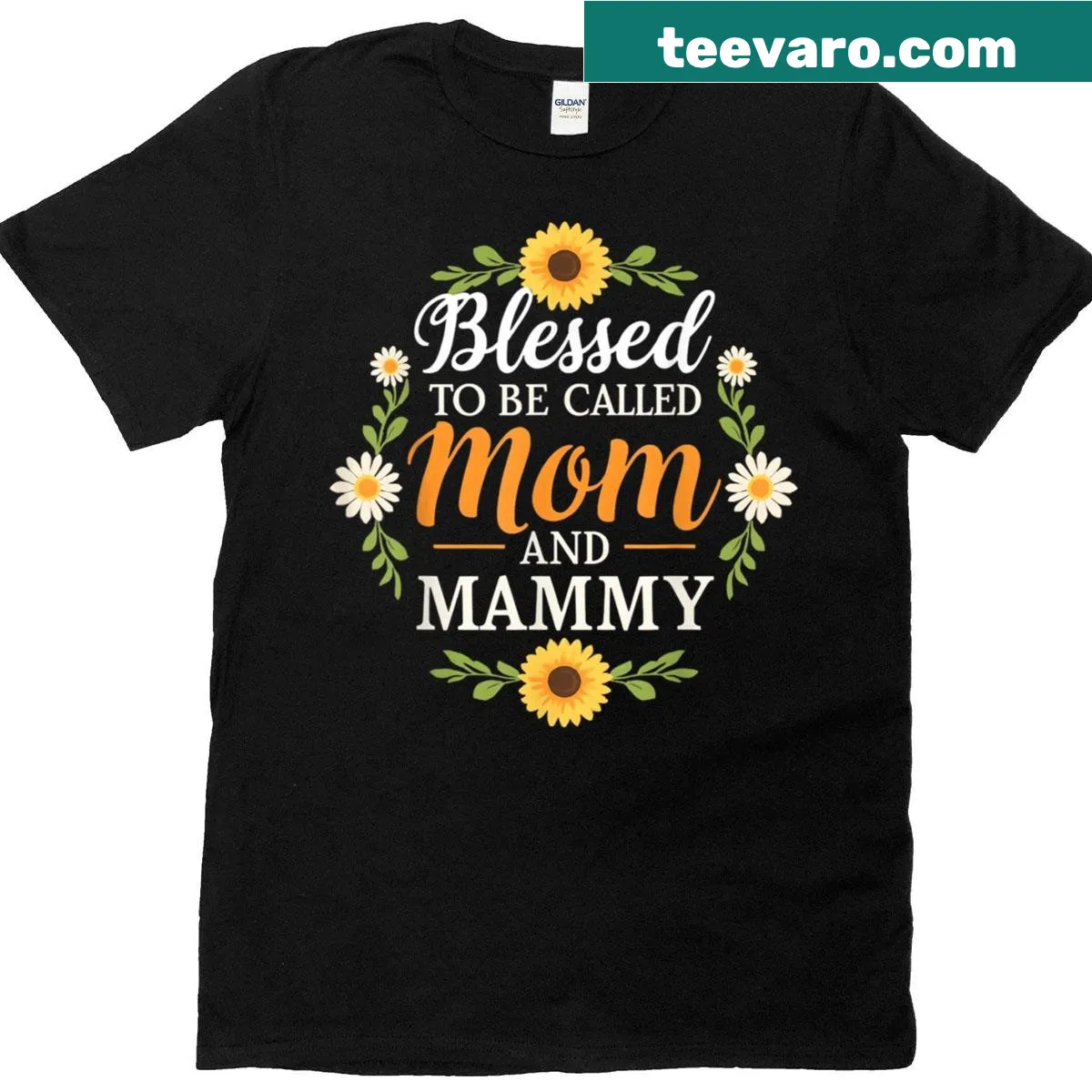 Sentimental mom t-shirt with text about being blessed to be called mom — on a men's t-shirt