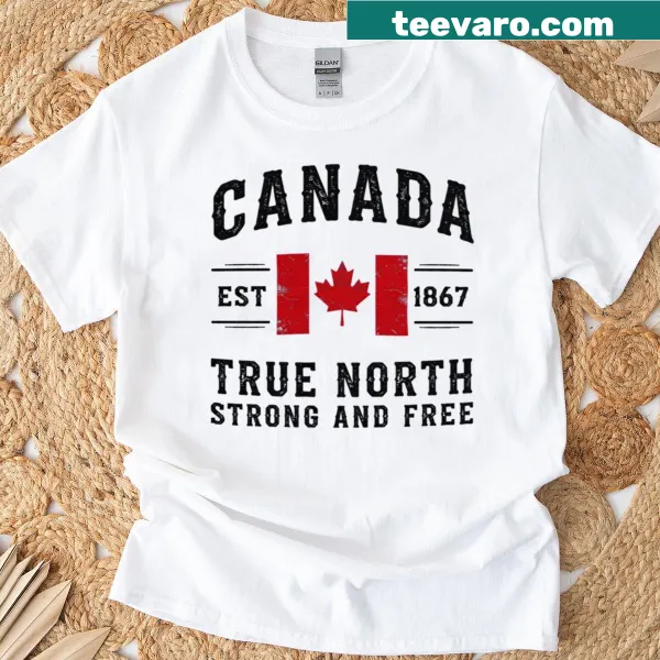 Canada Flag themed oversized T-shirt with vintage typography