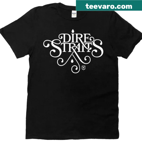 T-shirt featuring Dire Straits inspired graphic design