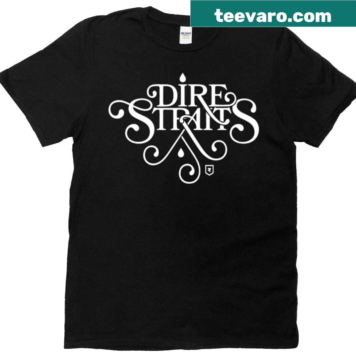 T-shirt featuring Dire Straits inspired graphic design — on a men's t-shirt