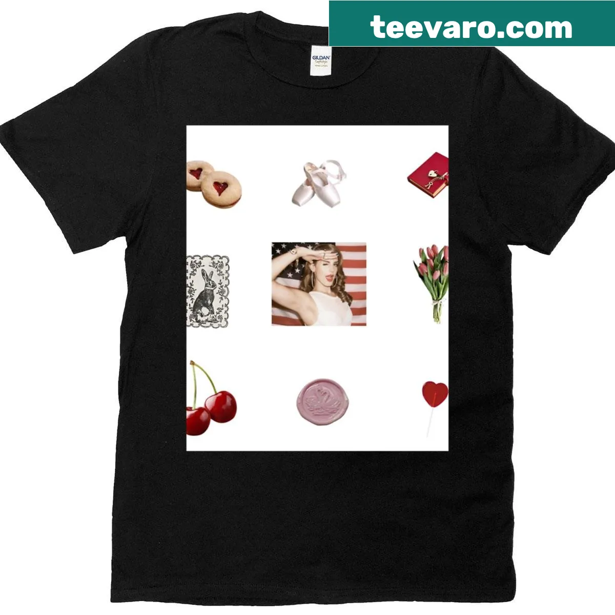 Graphic of coquette sticker set on a t-shirt — on a men's t-shirt