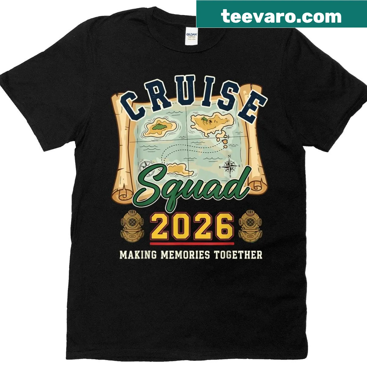 Cruise-themed birthday t-shirt for 2026 with crew design — on a men's t-shirt