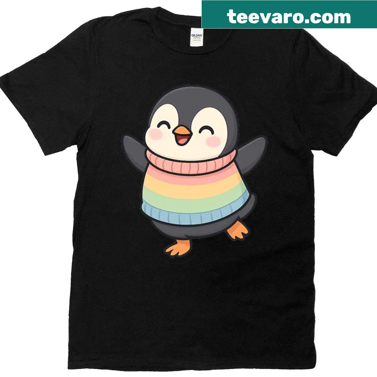 Adorable baby penguin dancing design T-shirt for kids. — on a men's t-shirt