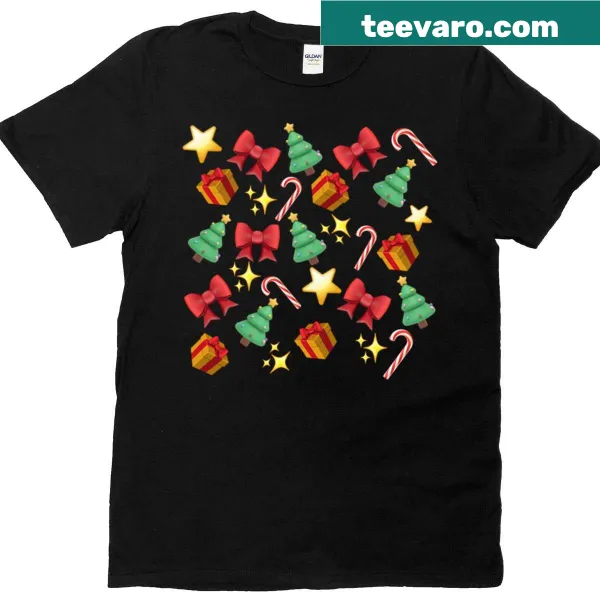 T-shirt with cute festive holiday pattern design