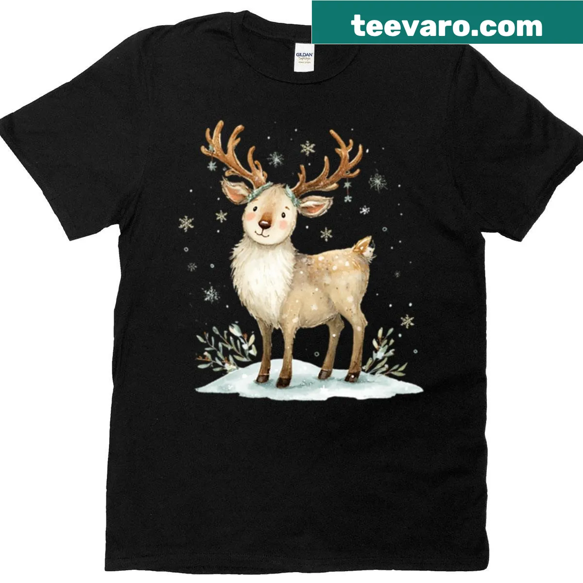 Adorable reindeer illustration on a T-shirt for kids — on a men's t-shirt