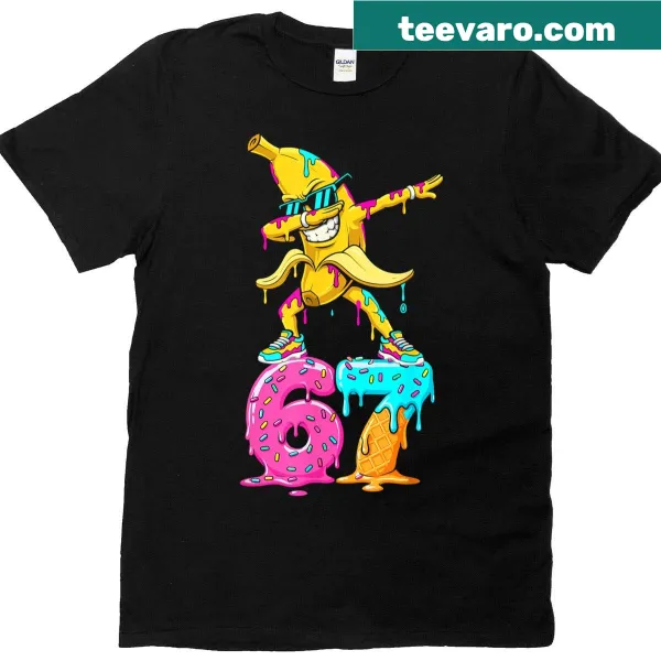 Funny T-shirt with a dabbing banana and ice cream design