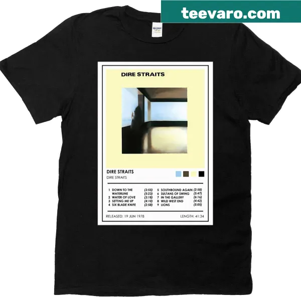 Oversized T-shirt with Dire Straits album artwork design