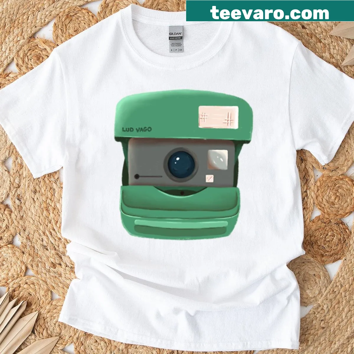Comic style T-shirt with a playful photography theme — on a men's t-shirt