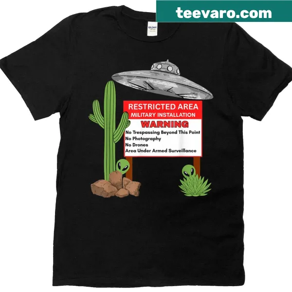 Funny alien and spaceship design on a t-shirt
