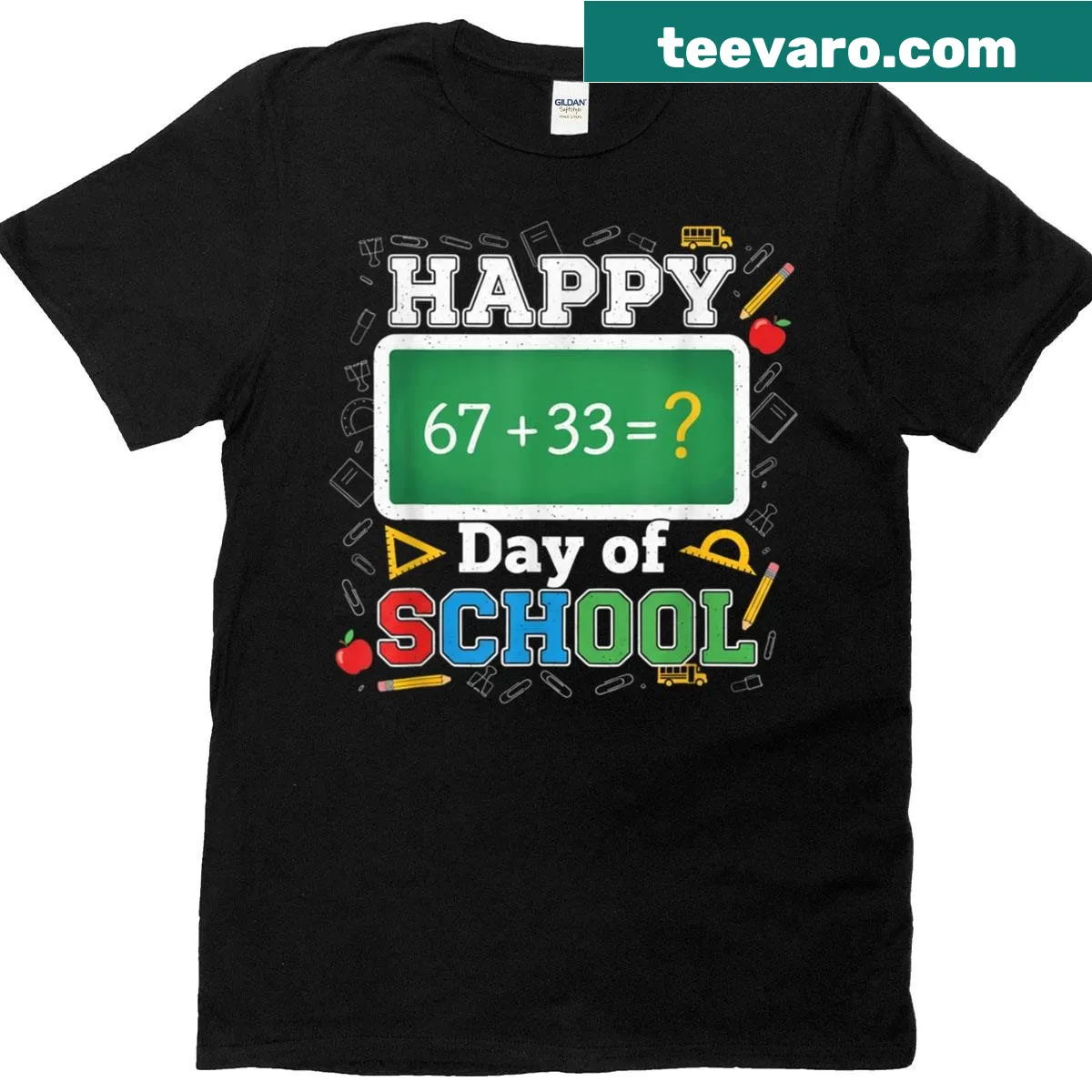 Funny math teacher t-shirt celebrating 100 days of school — on a men's t-shirt