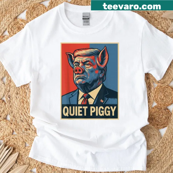 Vintage pig graphic T-shirt with a humorous design.