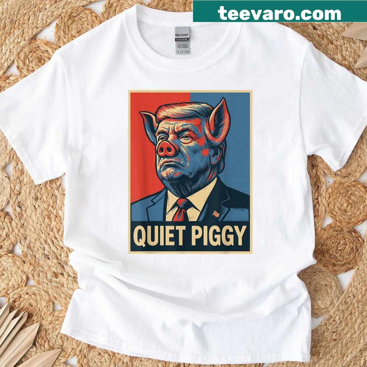 Vintage pig graphic T-shirt with a humorous design. — on a men's t-shirt