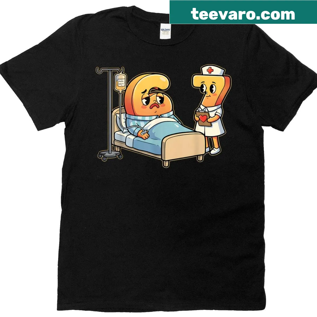 Funny healthcare-themed t-shirt with humorous typography about nurses — on a men's t-shirt