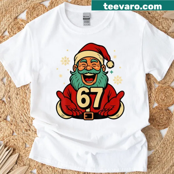 Humorous Santa graphic on Christmas meme T-shirt
