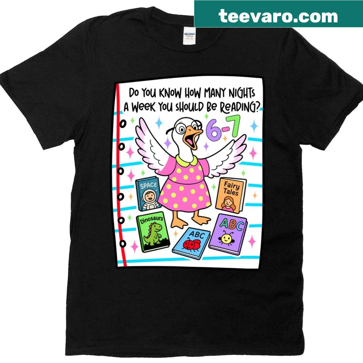 T-shirt featuring humorous typography celebrating educators and reading — on a men's t-shirt